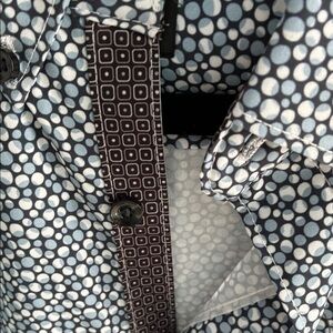 Michael Strahan men’s warehouse Blue and White Patterned Shirt
